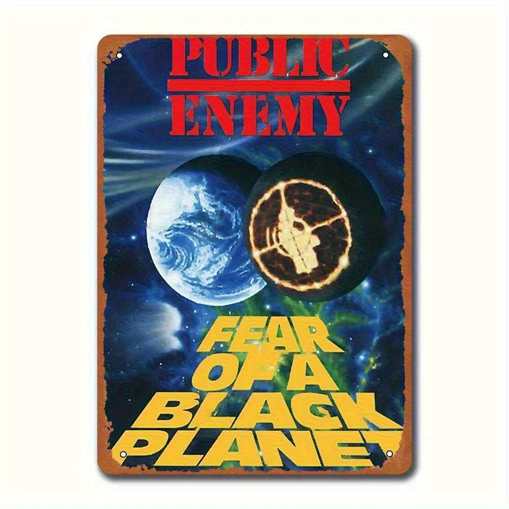 Decorative Signs& Plaques Public Enemy Fear of a Black Planet Vintage Metal Tin Sign  Iron Wall Art - Retro Hip Hop Album Cover