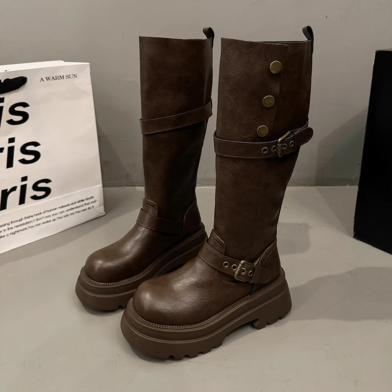 

Женские высокие сапоги, длинные эластичные массивные сапоги