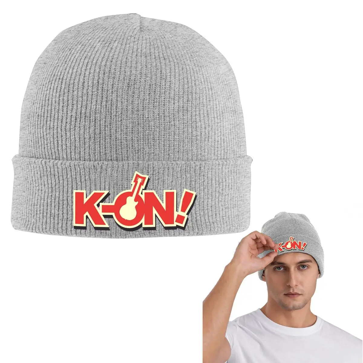 

K - on Logo Теплая вязаная шапка Модная шапка-капот Осень-зима Уличные шапки Шапки для мужчин Женщин Взрослых