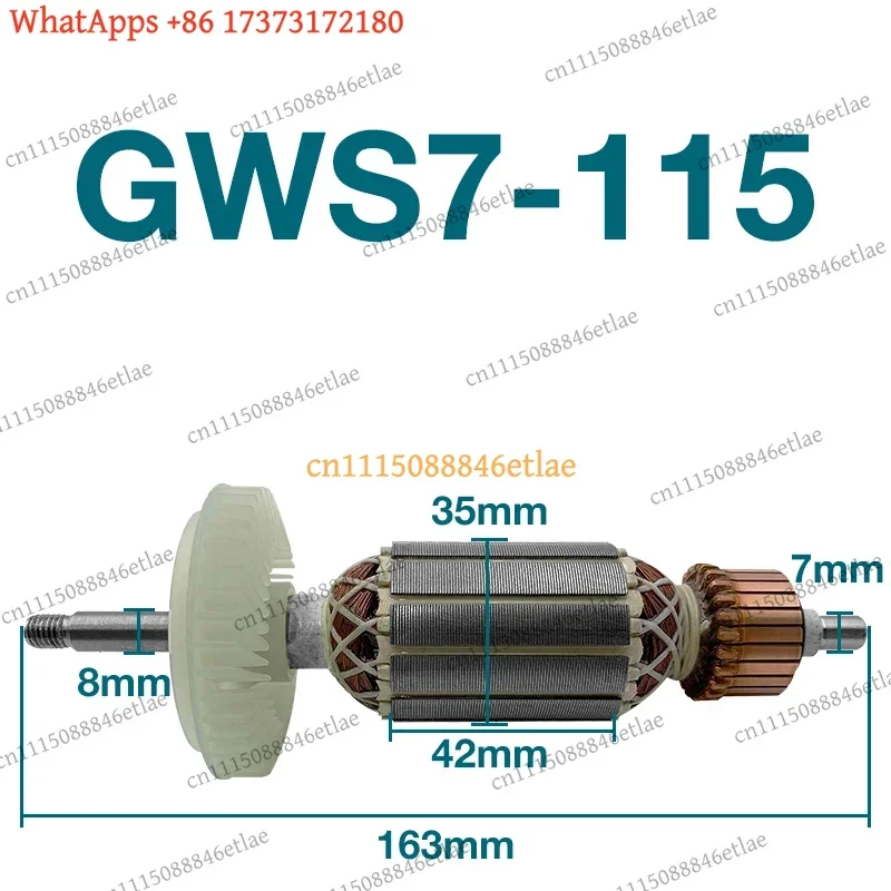 AC220‑240V Armature Rotor Parts for Bosch GWS7‑115 Angle Grinder Replacement Repair Parts