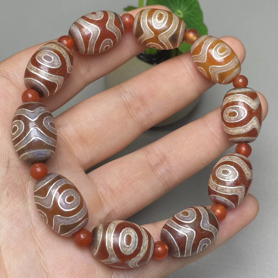 Inlaid with silver filigree, dzi, bracelets for men and women, agate dzi, agate bracelets, jewelry, accessories, collectibles