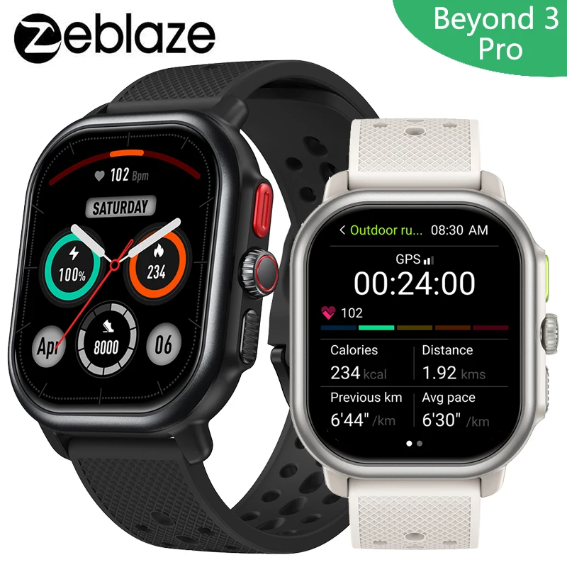 

Zeblaze Beyond 3 Pro GPS Smart Watch Men Built-in GPS & Route Import 2.15" AMOLED Display Make/Receive Phone Calls Smartwatch