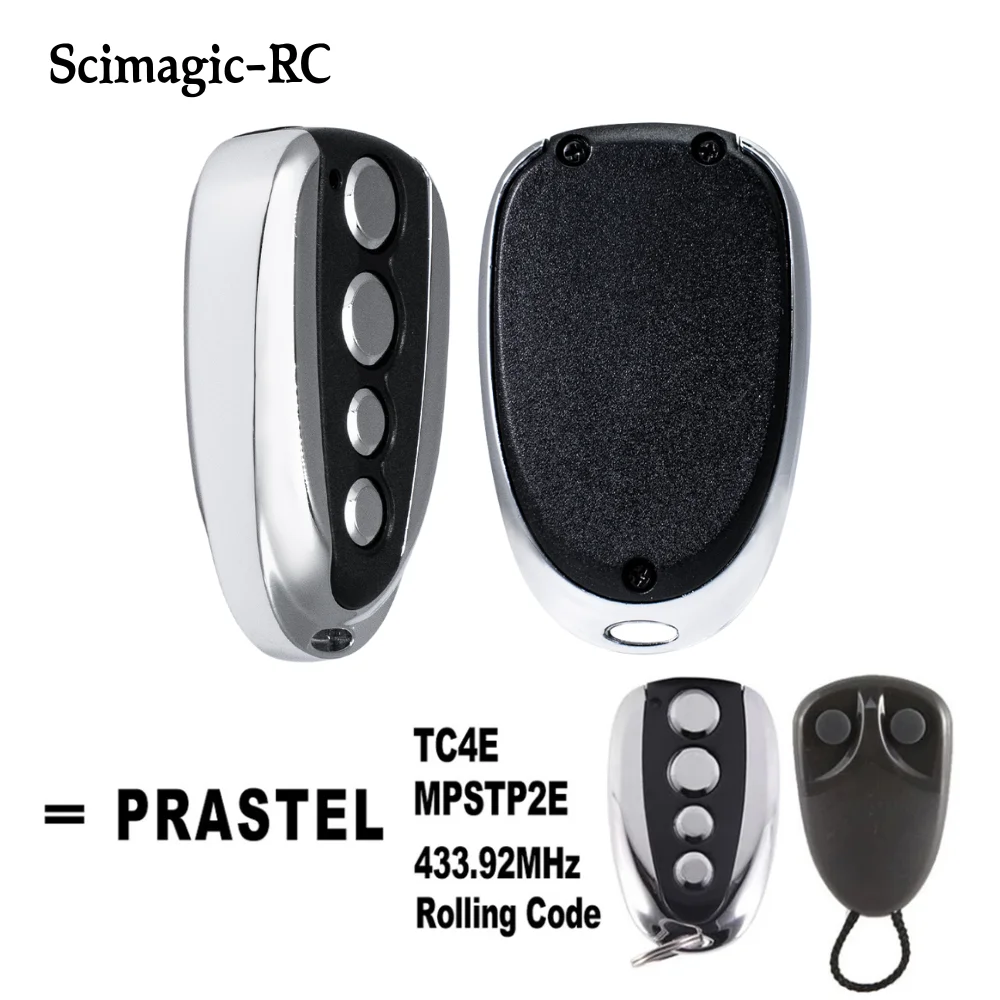 For PRASTEL TC4E / MPSTP2E Garage Door Remote Control 433mhz Rolling Code Transmitter Gate Keychain