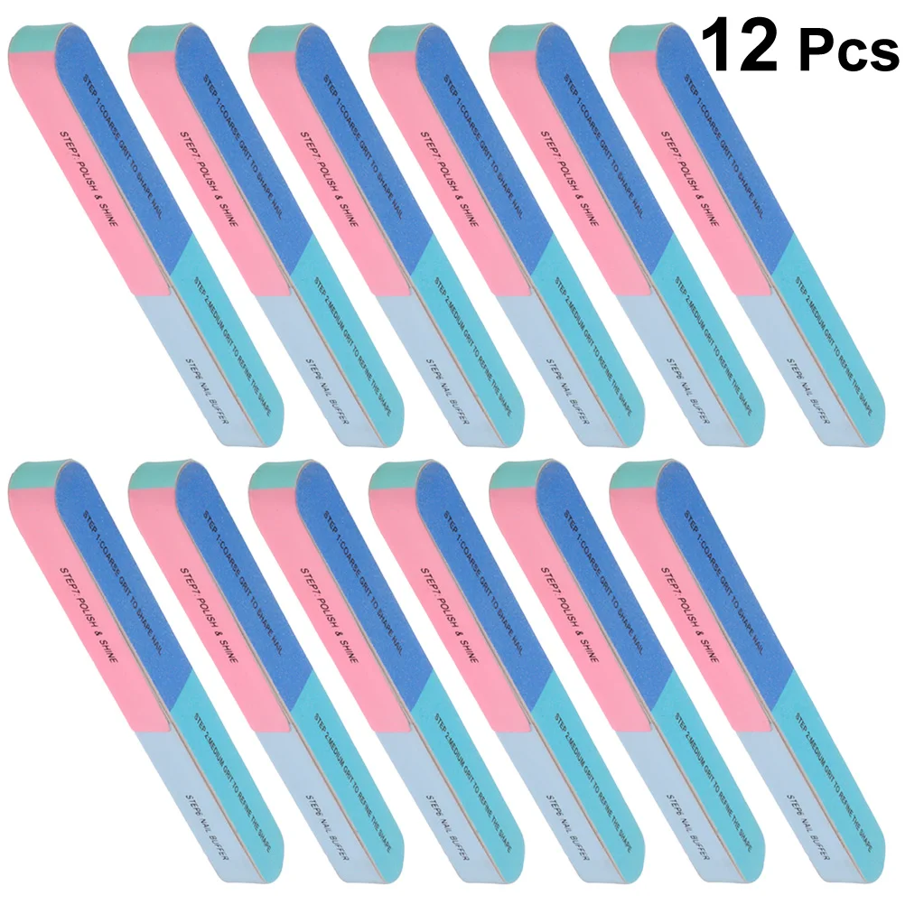 

12pcs Nail Buffing Sanding Block Durable Soft Sponge For Filing Finger Toe Nails Before Polish Professional Home Use Washable