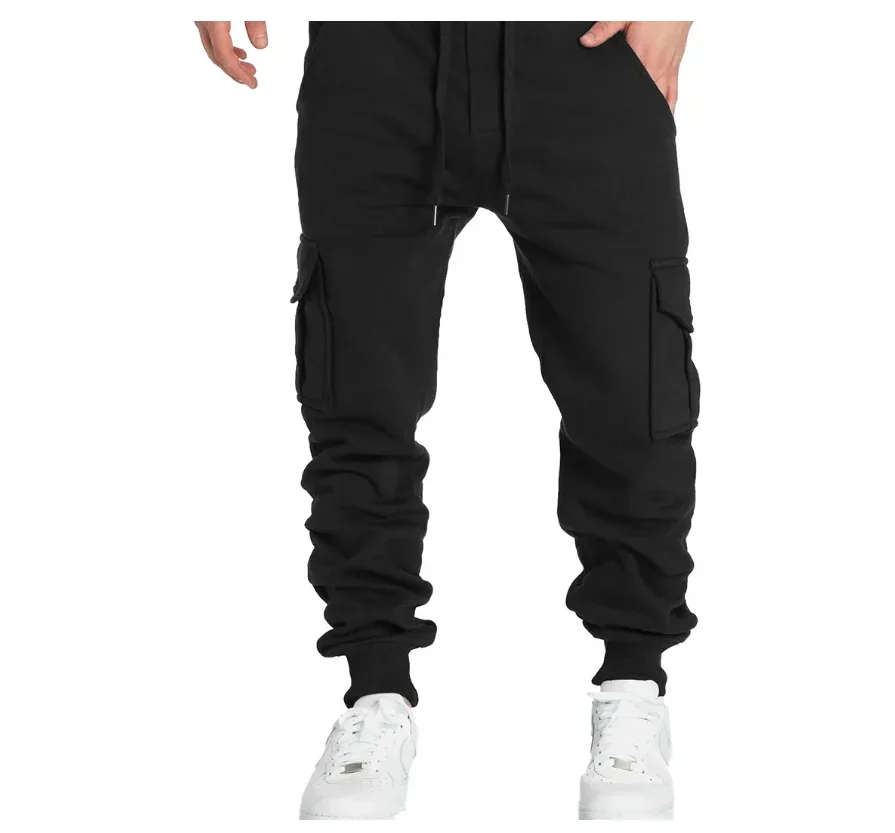 

2024 autumn/winter fleece men's casual workwear pants, men's multi pocket pants, cross-border plus size sports casual pants, men