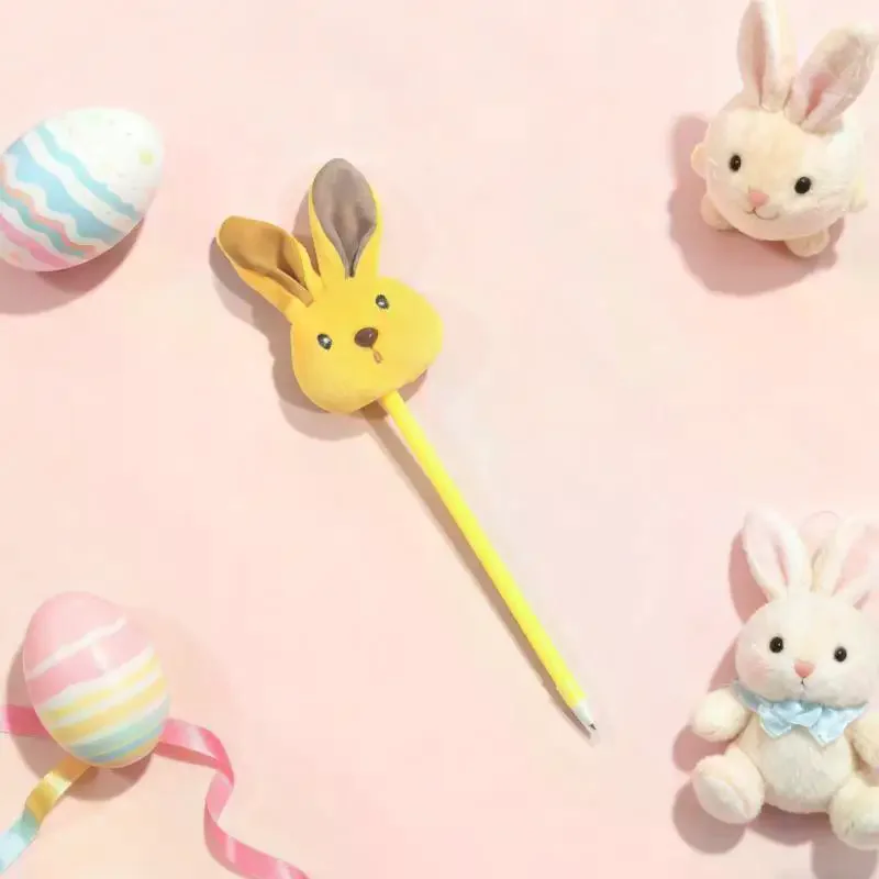 

Kawaii Easter Long Ear Rabbit Plush Ballpoint Pen Cute Animal Writing Pen School Office Supplies Stationery Student Gift