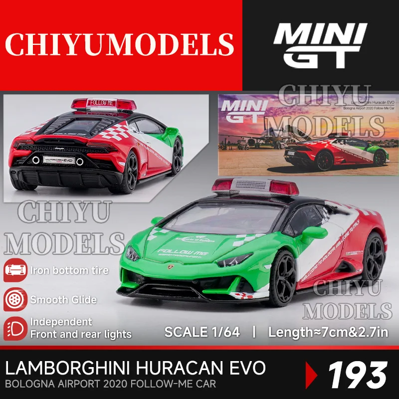 

MINIGT 1/64 193 EVO Bologna Airport 2020 Follow-Me Car metal diecast cars collection models Toys For Boys