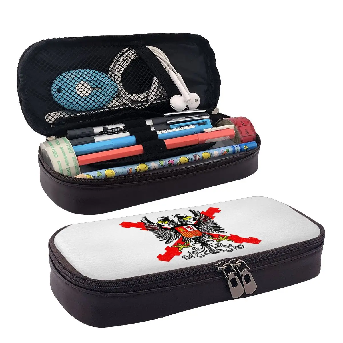 

Spanish Legion Flag Spain Army Proud 1 Leather Pencil Case for Boy Girl Gifts Pen Box Pencil Bag Stationery Supplies