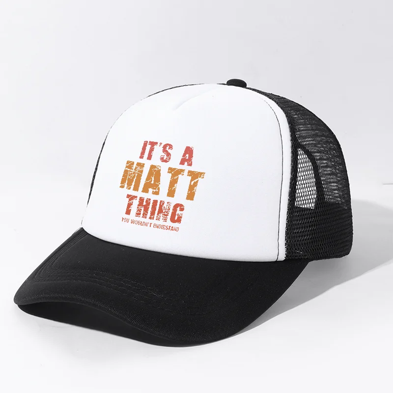 It's a Matt Thing Trucker Hat Vintage Graphic Color Block Baseball Cap for Outdoor Sports