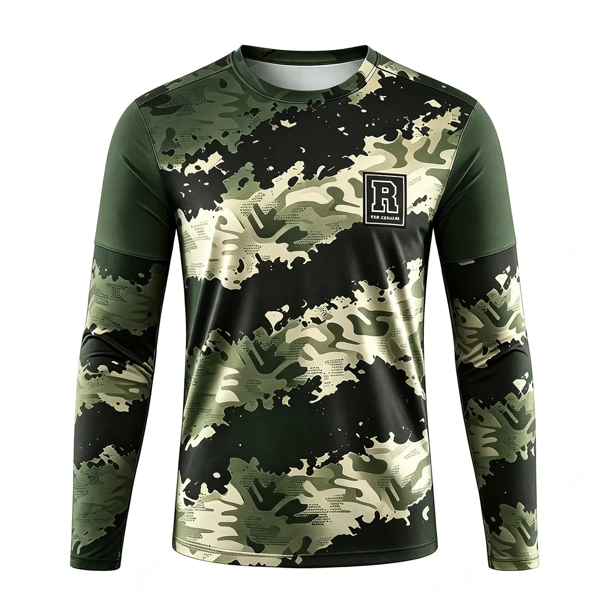 Men Camouflage Long Sleeve T Shirt Tactical Military Printed Sportswear Quick Dry Outdoor Hunting Jersey Fitness Tops