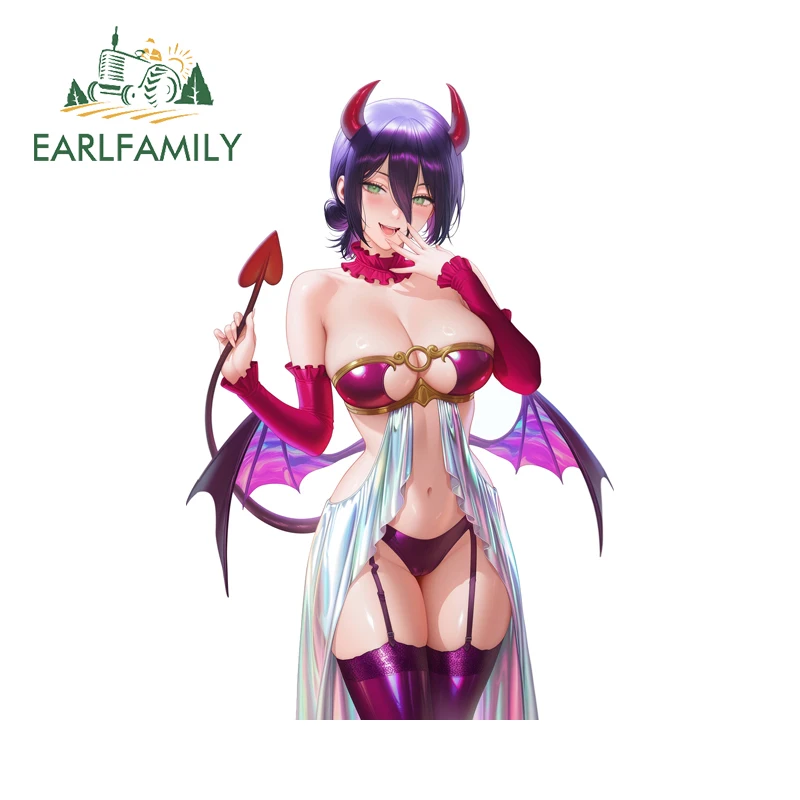 EARLFAMILY Bikini Higashiyama Kobeni Car Stickers Decals Devil Sexy Waterproof Sticker Suitable for All Types of Vehicles