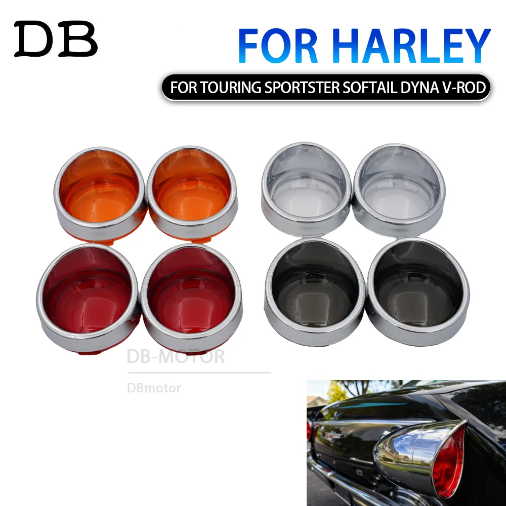 For Harley Touring Sportster Softail Dyna V-Rod Motorcycle ABS Turn Signal Light Blinker Bezels Indicator Lens Trim Lens Cover