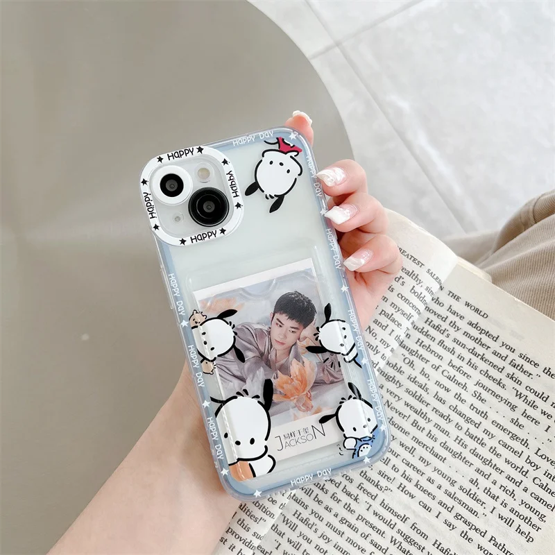 Cute Cartoon Anime Sanrio Pochacco Phone Case For Apple Iphone 15 14 13 11 12 Pro Max X XR XSM 7 8 Plus Soft Angel Eye Back Case