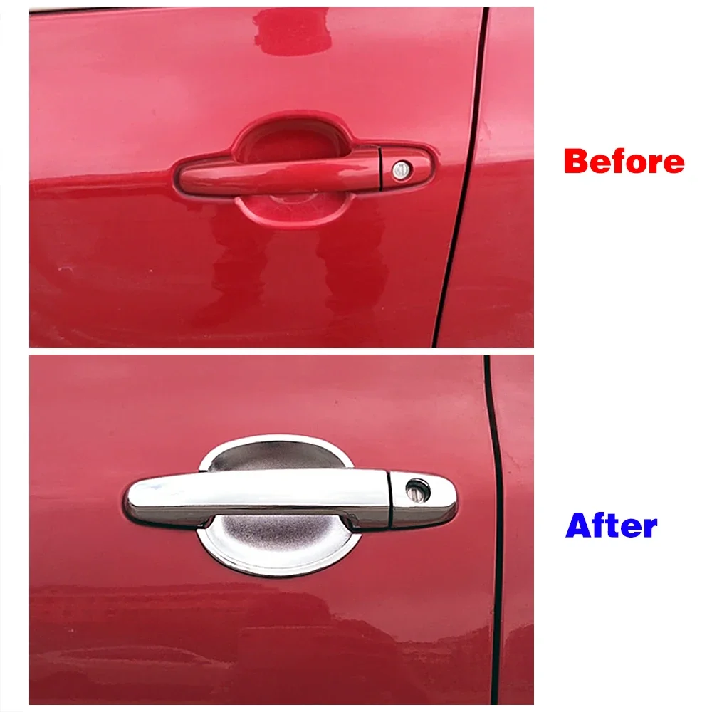 For Toyota RAV4 2001-2012 Chrome Door Handle Trim & Door Bowl Cover Car Styling 2004 2005 2006 2007 2008 2009 2010 2011