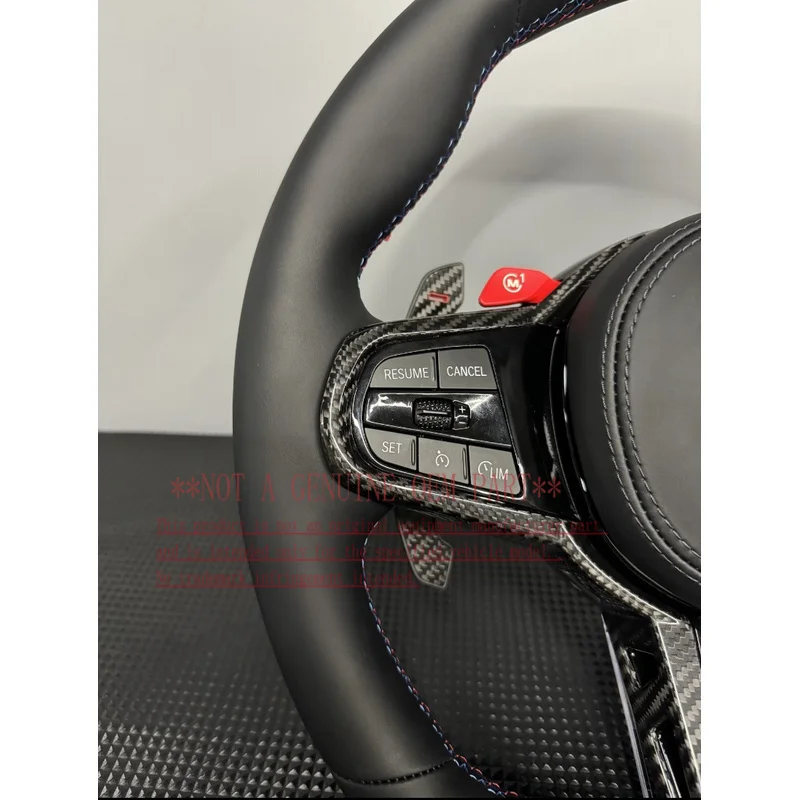 For Bmw Premium Custom Sport Black Leather Steering Wheel Personalized Options Horn Cover Decorative Cover