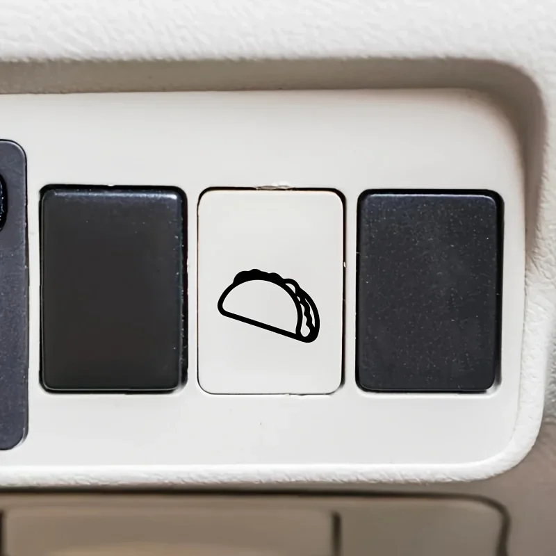 4 ชิ้น “สติ๊กเกอร์ลายอาหาร - ลายทาโก้” เหมาะสำหรับสวิตช์ในรถยนต์, เคสโทรศัพท์, โต๊ะทำงาน, สมุดบันทึก เพื่อสร้างบรรยากาศแสนอร่อย