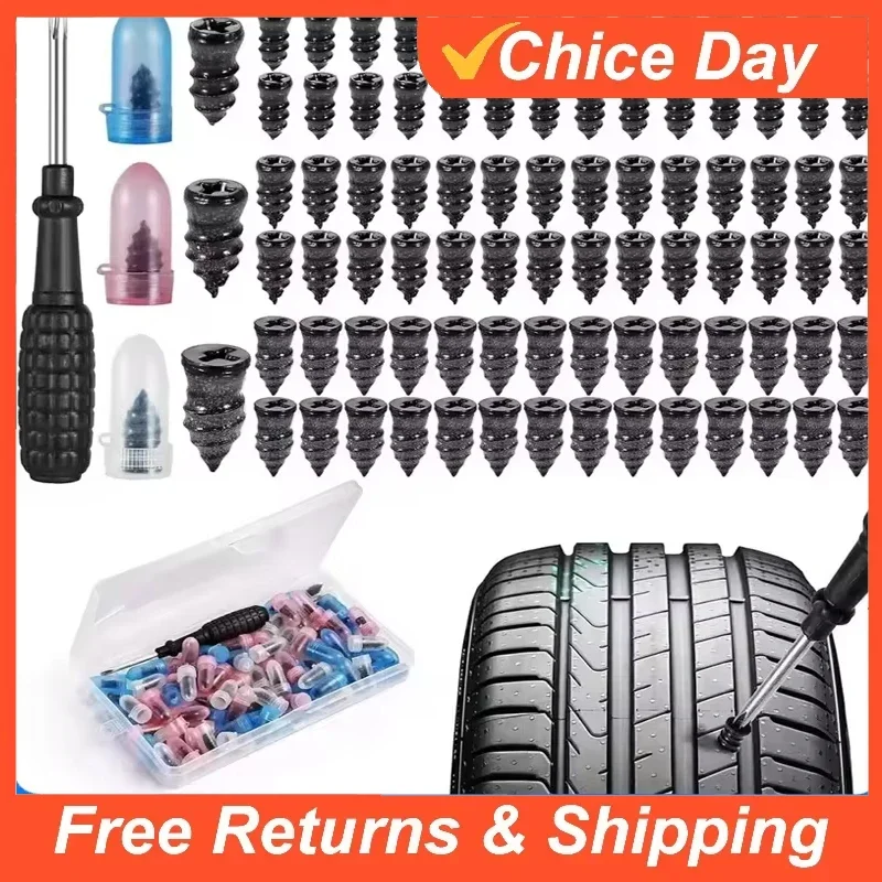 

Набор для ремонта бескамерных шин (85/10 шт./кор.) с винтами и резиновыми гвоздями для автомобилей, мотоциклов, грузовиков Amagi