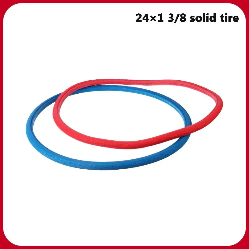 

Versatile 24X1 3/8 Red/Blue Tires: Inflatable/Free/Solid Options for Wheelchair & Bicycle Rear Wheels