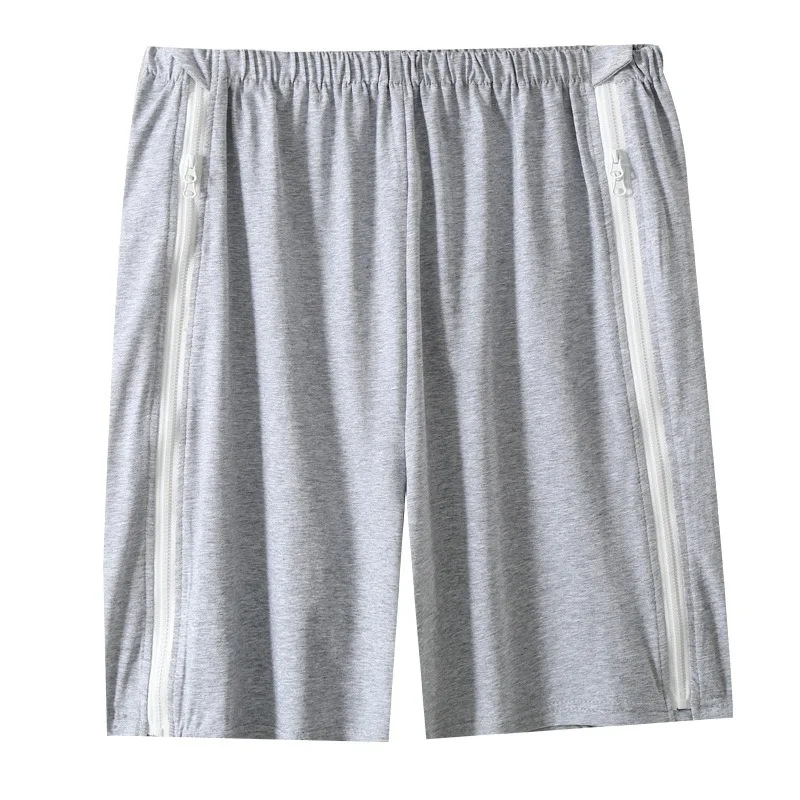 Pantalones cortos de algodón para pacientes, una pieza, espalda abierta, fractura, parálisis cosida en cama, cambio de vendaje, cuidado de recuperación Unisex, ropa de verano
