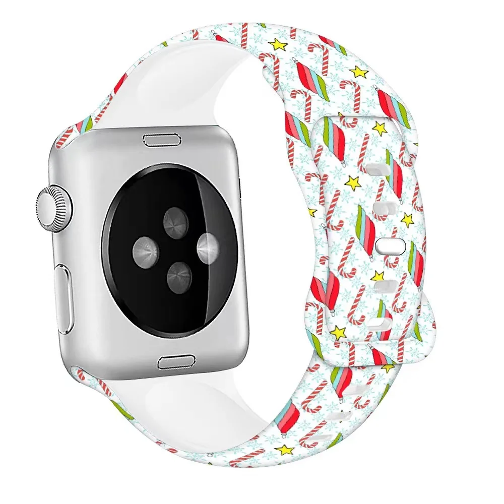 クリスマスシリコンストラップ Apple Watch Ultra/3 49mm 11 10 9 8 7 46mm 45mm 41mm ブレスレット リストバンド iWatch 6 5 4 SE 44mm 42/40mm対応