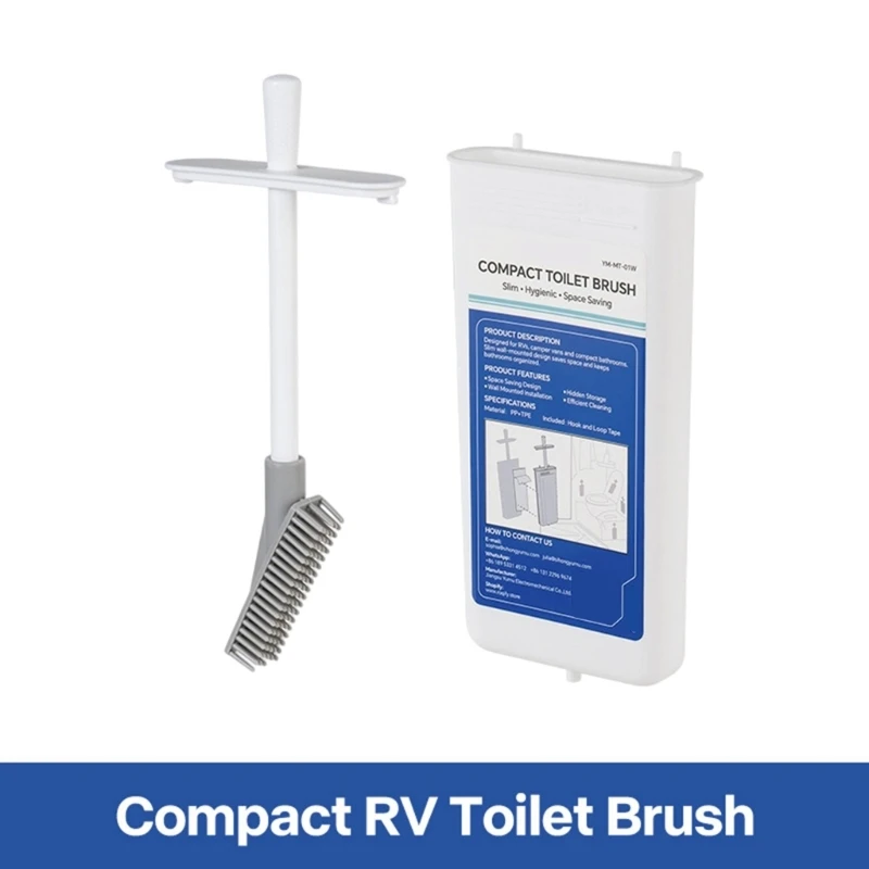  Plastic Toilet Brush and Holder Set Bathroom Accessory for Travel Trailers