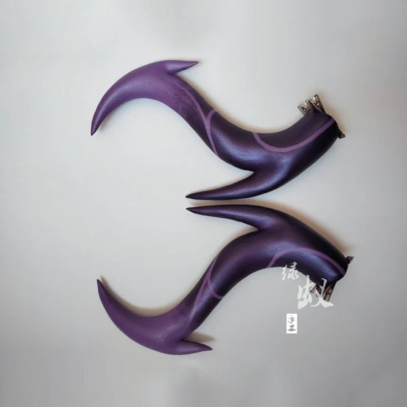 Anime The Dragon Prince Aaravos Cosplay Purple Head Clip Horns Headwear For Women men Halloween Party Props Costume Accessories