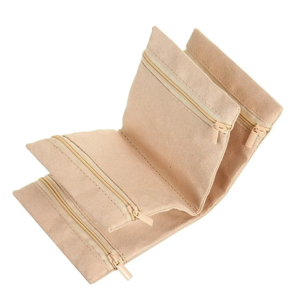 3pcs Jewelry Storage Bag Compact Travel Jewelry Case Zipper Pouch Scratch Resistant Organizer For Necklaces Rings Earrings