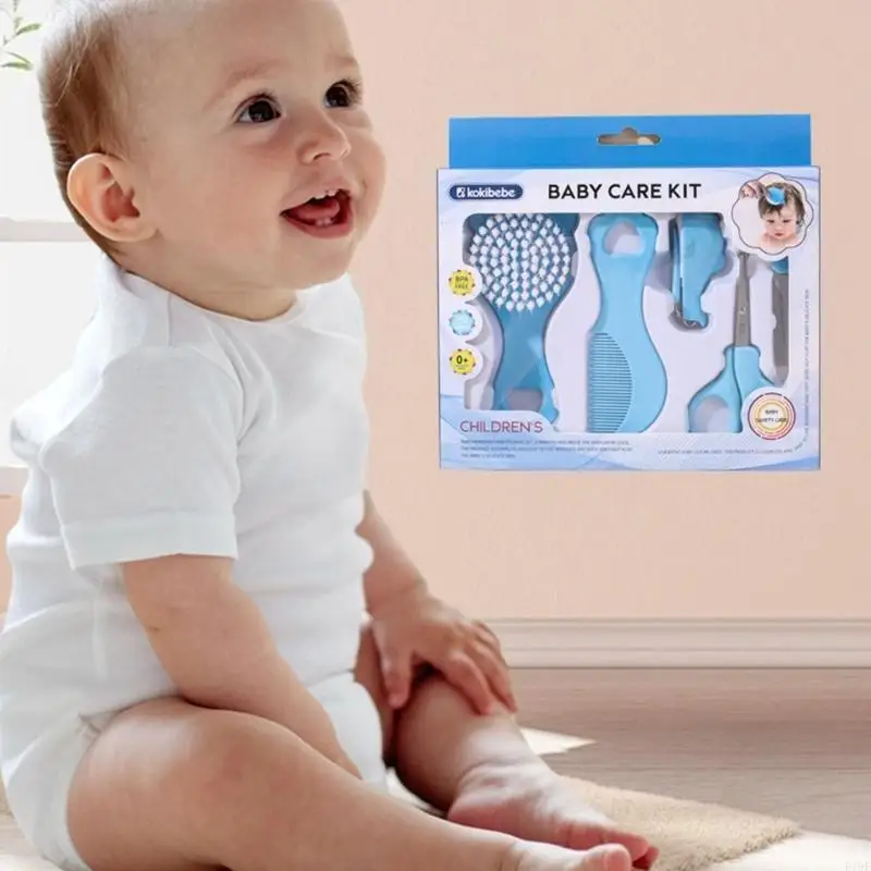 

F19F 5Pcs Baby Grooming for Gentle Skin Care and Easy Cleaning with Nails Trimmer