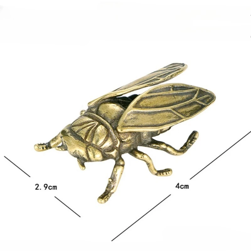 1 PC Creative Solid Brass Cicada Ornament Desk Decoration Collectible Home Office Table Accessory Art Craft Unique Birthday Gift