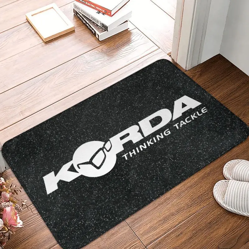 Korda Fishing Logo Front Door Mat Anti-Slip Indoor Absorbent Fish Carp Fisherman Gift Doormat Garden Garage Entrance Rug Carpet