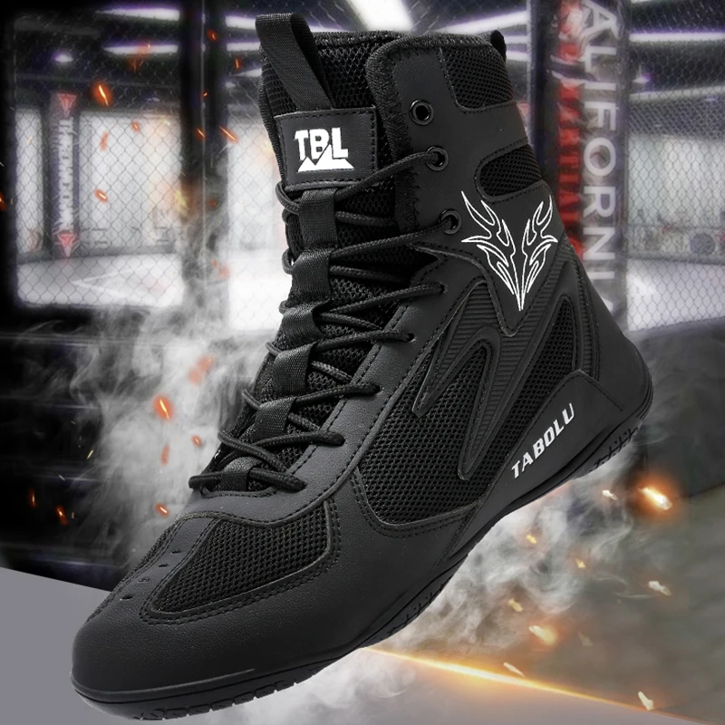 

Men Boxing Shoes Top Quality Fighting Training Wrestling Shoes Professional Breathable Fighting Boxing Wrestling Squats Sneakers