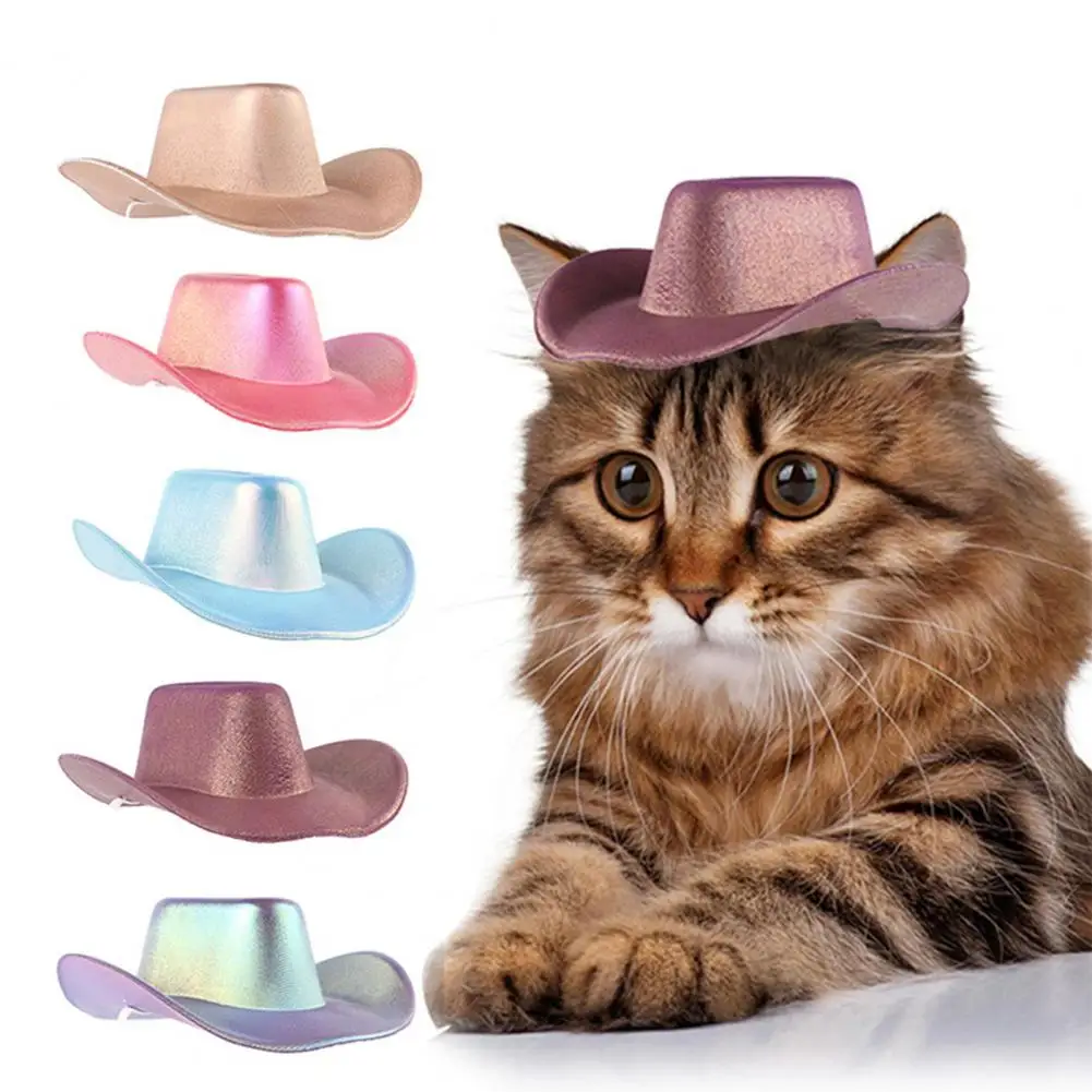 Pet Cowboy Hat for Small Dog Cat Cosplay Cap Beach Visor Hat Puppy Costume Top Hat Outdoor Pet Sun Hats Pet Accessories