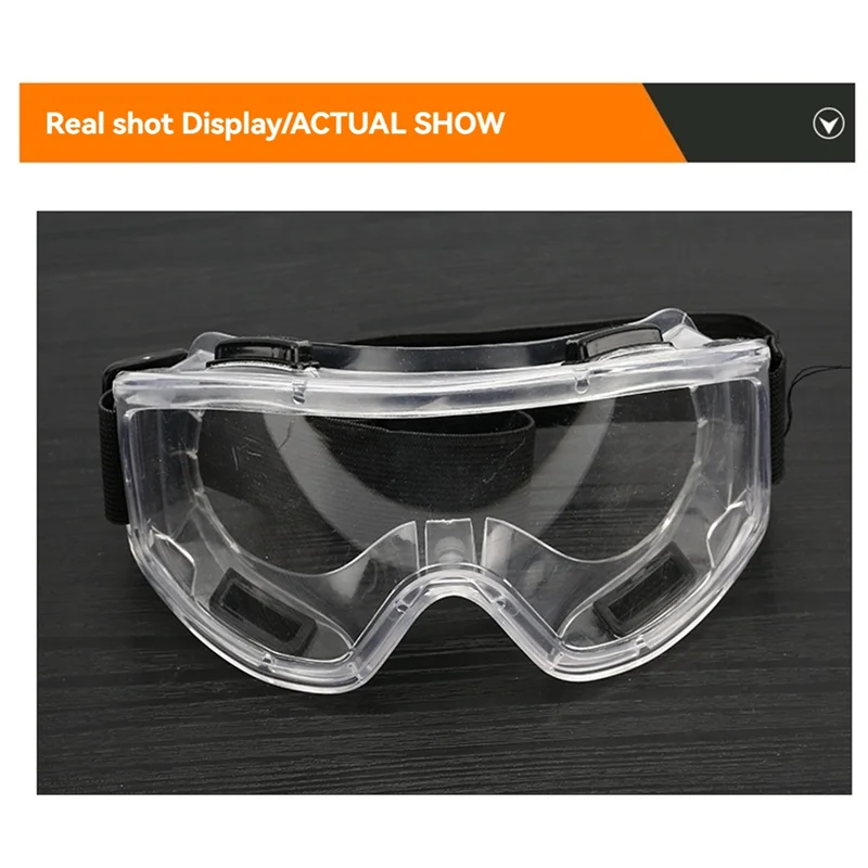 AT13 6PCS Safety Goggle Anti Splash Dust Proof Work Lab Eyewear Eye Protection Industrial Safety Glasses Clear Lens