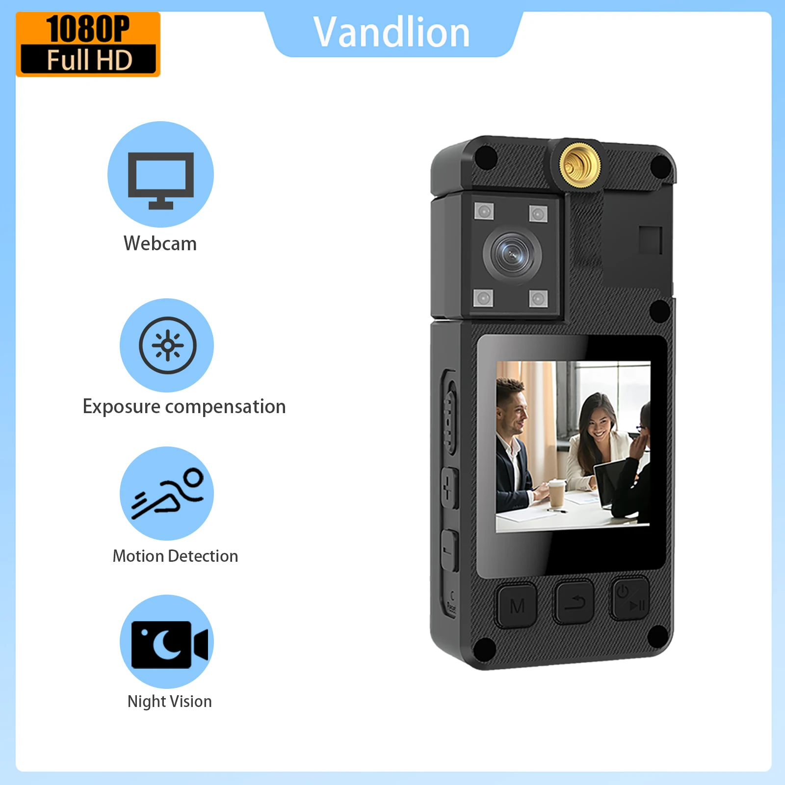 

Vandlion A38 Portable Mini Body Camera 1080P HD IR Night Vision Sports Action DV Cameras 2000mAh Long Time Video Recording