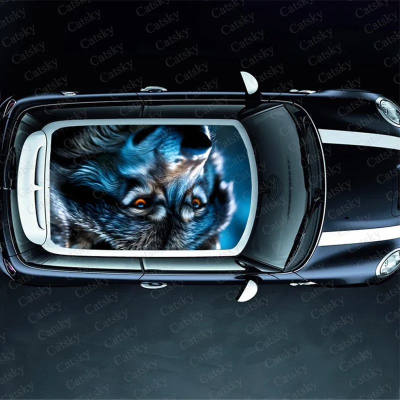 animal wolf ferocious Car stickers roof sunroof decorative stickers vinyl film modified truck pain car stickers decals