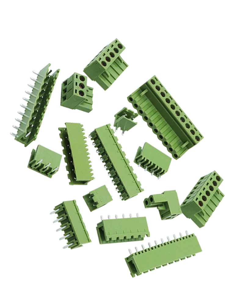 KF2EDGK-Conector enchufable de 5,08mm, terminal de cableado PCB 2P/3/4/5/6/8/10/11/12P, pata recta doblada, juego completo