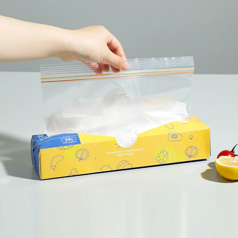ABNO-30 Small & 45 Large Food Storage Bags - Freezer Safe Self-Sealing Food Preservation Bags