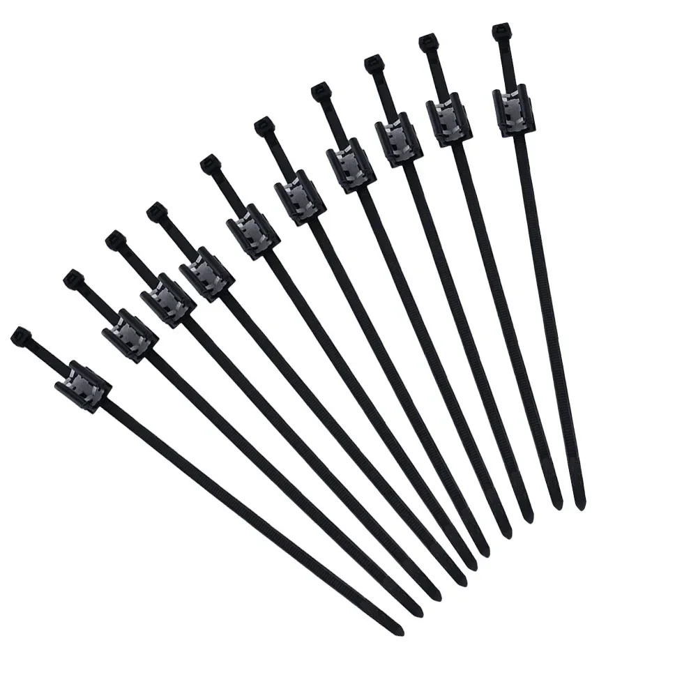 10pcs Cable Ties Solar Black PV Edge Clip Cable Fixed Fasteners Clips Zip Strap For Solar Module Frame Edge Clip