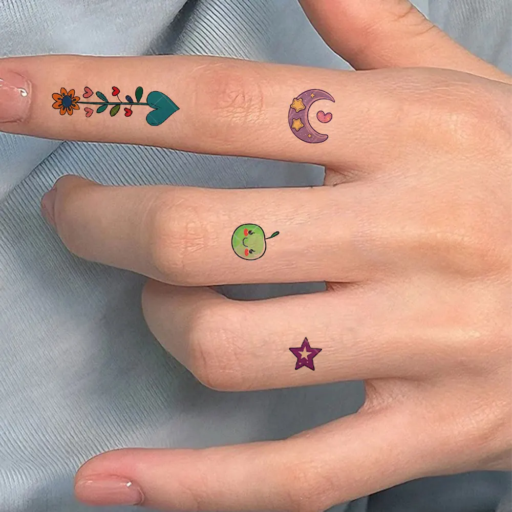 10pcs Star Moon Rainbow Temporary Tattoo Stickers for Hand Body Disposable Fake Tattoos for Women Men
