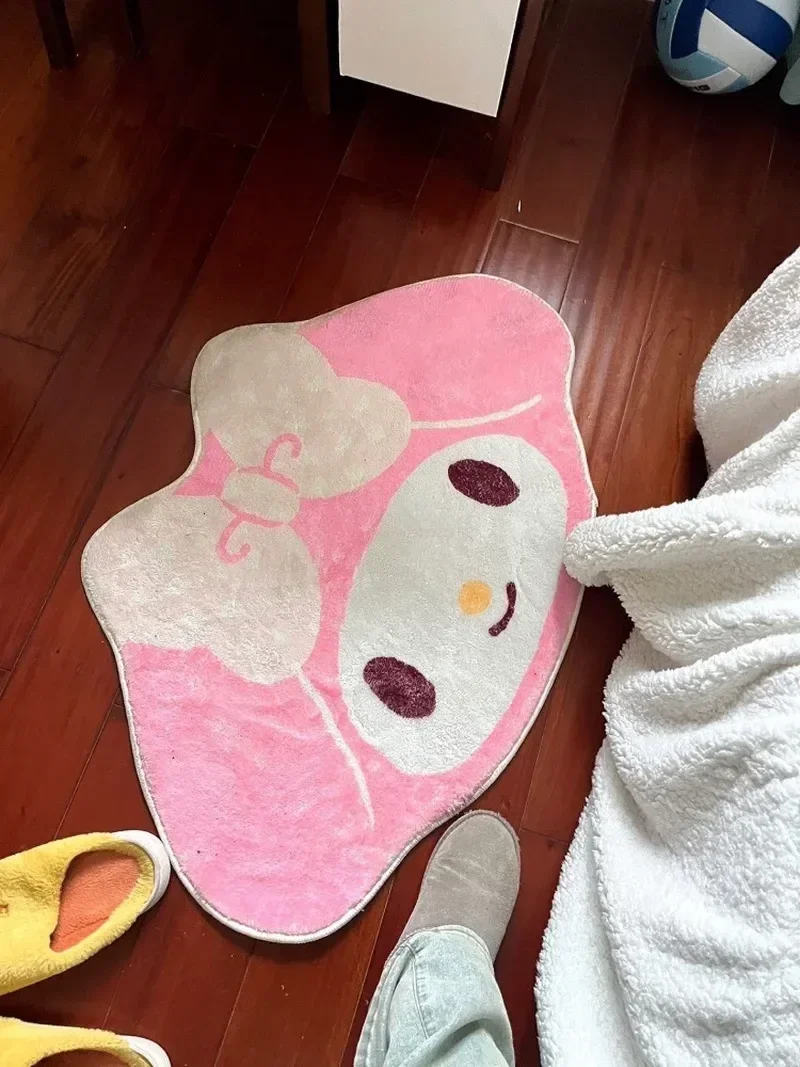 Alfombra Saniro My Melody de 60x90cm, alfombras Kawaii de piel suave para el hogar, alfombra para el suelo del dormitorio de las niñas, felpudo decorativo, regalo de dibujos animados