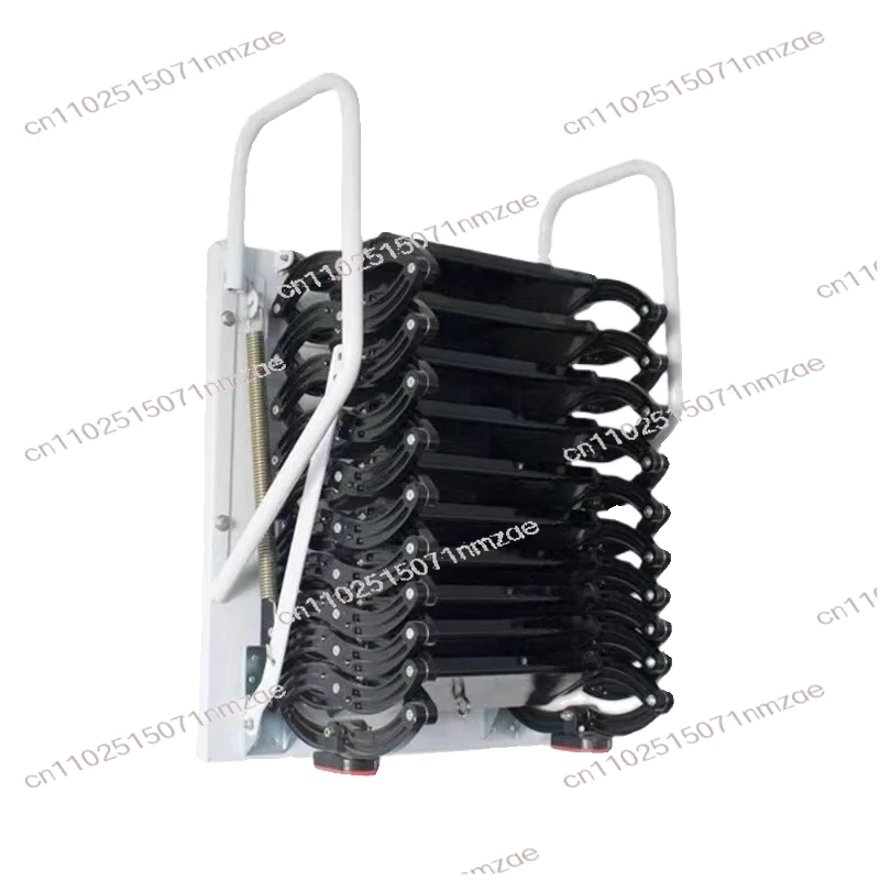 300kg Wall-mounted Telescopic Staircase, Outdoor Aluminum Alloy Folding Attic Ladder, Lifting Tensile Platform
