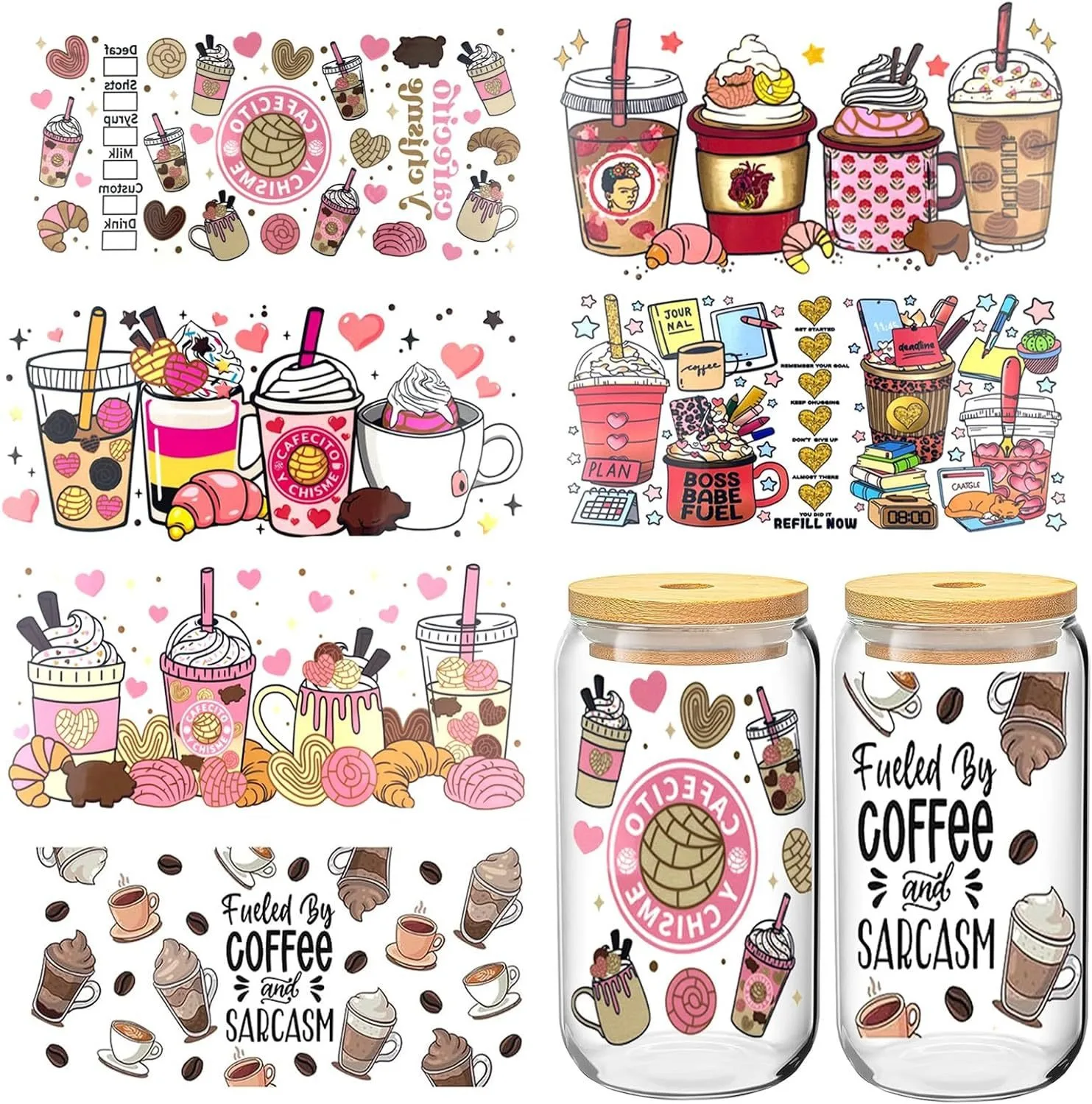 

UV DTF Cup Wraps Sarcastic UV DTF Cup Sticker for Mug Glass Water Bottle Waterproof Rub on Transfer Decal for Glass DIY Crafts