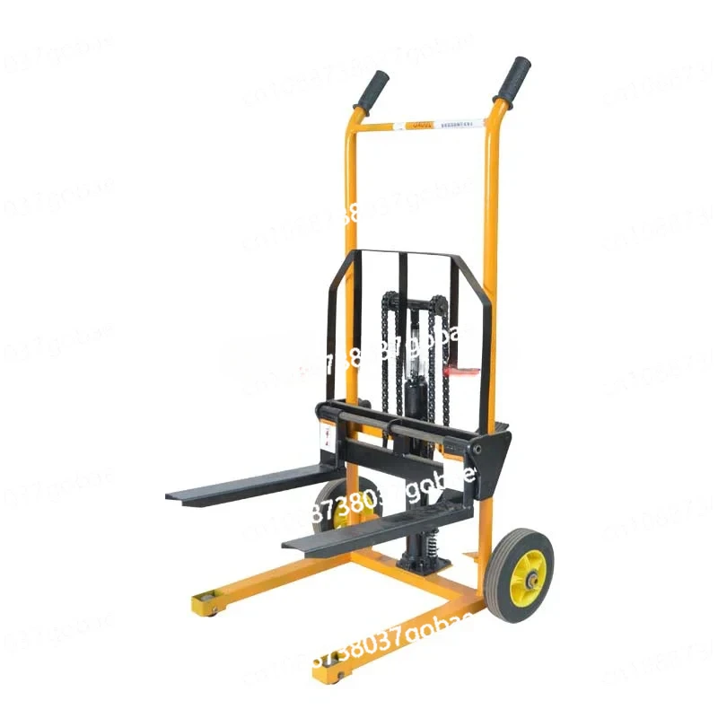 Small Hydraulic Manual Forklift Miniature Manual Stacker Lightweight Household Loading and Unloading Truck Lifting Truck 200kg