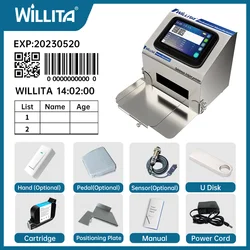 Willita J1 12.7/25.4mm Static Desktop Inkjet Printers Expiry Date Batch Number Barcode QR Code Tabletop Coding Printing Machine