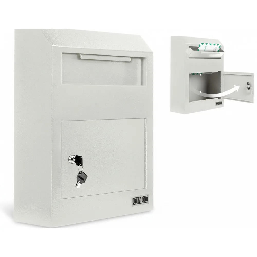 

Heavy Duty Steel Wall Mount Drop Box Mailbox Secure Locking for Home Office Commercial Use