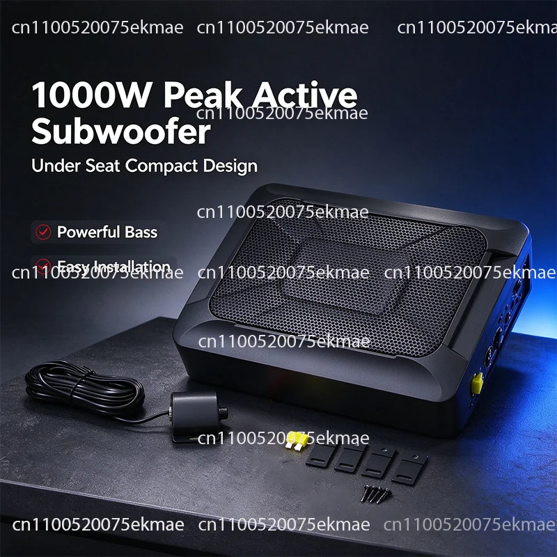 For NBF618S 8Inch Active Underseat Car Subwoofer 650W Max Ultra Slim Powered Subwoofer Built-in Amplifier Car Audio Bass Speaker