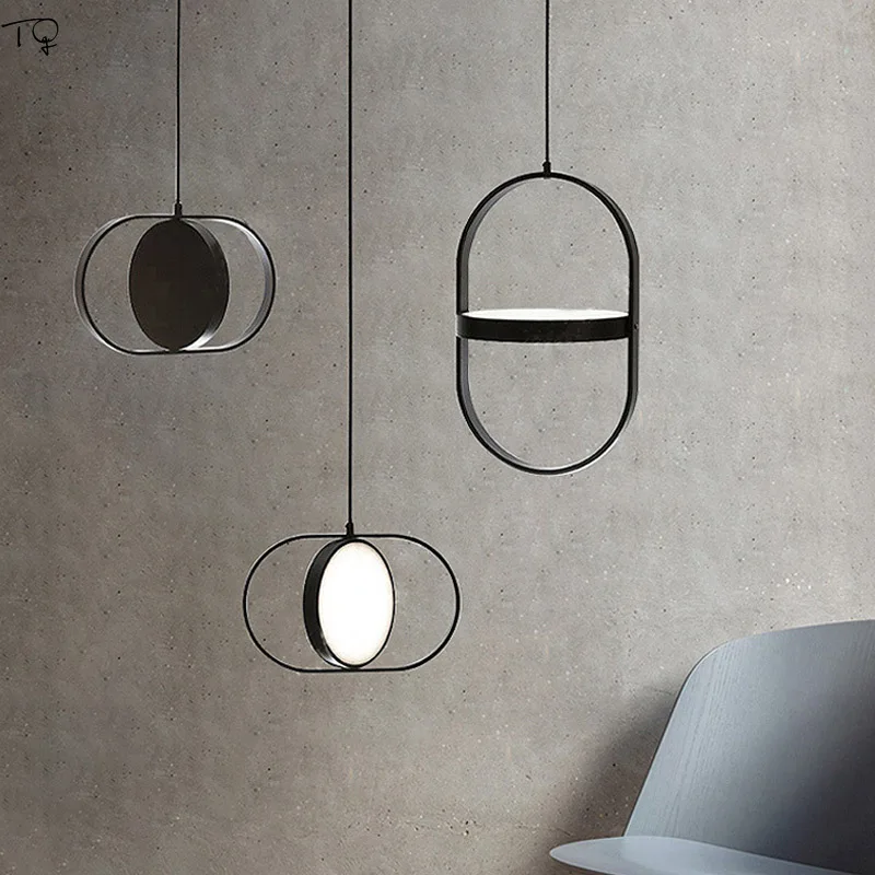 

Nordic Designer Ins Artistic Post Modern Pendant Lights Metal Single Head Simple Led Hanging Lamp Bedroom Bedside Restaurant Bar