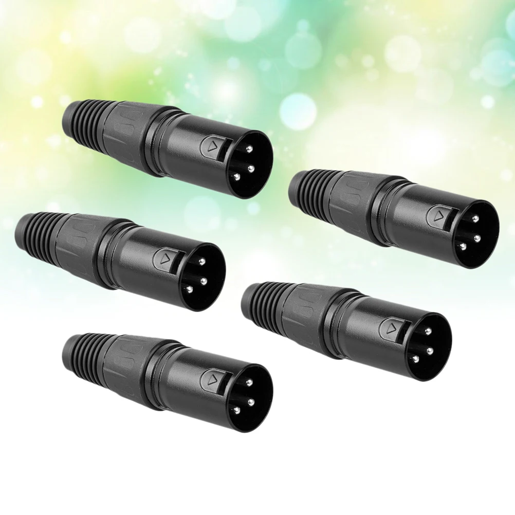 

5Pcs Three Three Core Xlr Connector Microphone Plug XLR Male Connector Audio Cable Durable Nickel Housing For KTV Amplifier