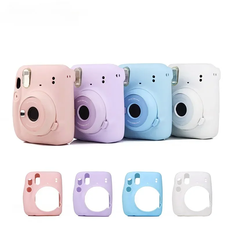 For Fujifilm Instax Mini11 Mini 11 Shell Protective Cover Soft Shell Solid Color Scratch-proof Case Camera Silicone Case