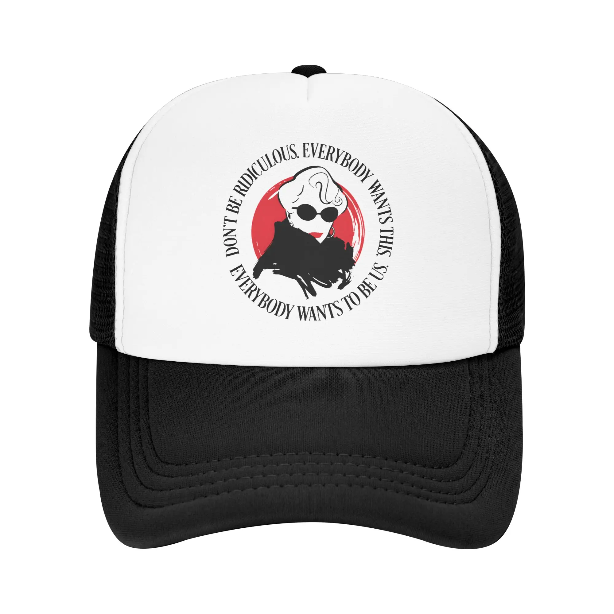 Every Body Wants To Be Us The Devil Wears Mesh Sun Hats  Hunting Camping Wholesale Baseball Caps Men y2k Cute Print Hip Hop Hats